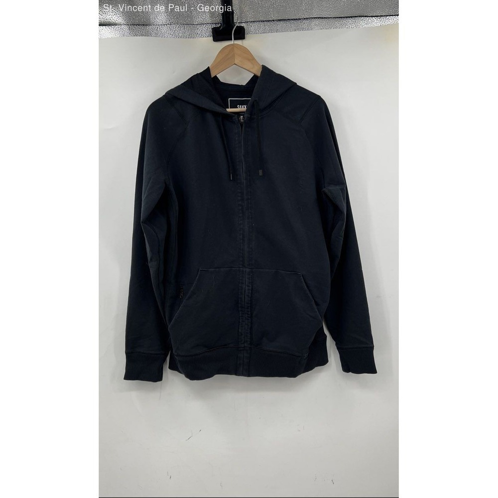 Saxx Navy Full Zip‎ Down Time Hoodie Sweatshirt Men's M Comfort Wear